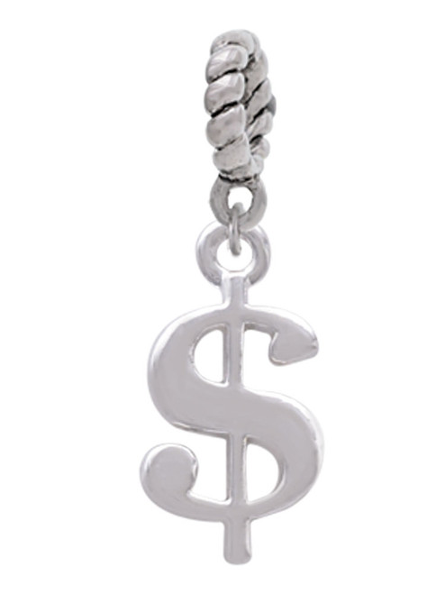 Rounded Dollar Sign Rope Charm Bead Dangle