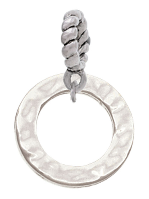 Hammered Karma Ring Rope Charm Bead Dangle