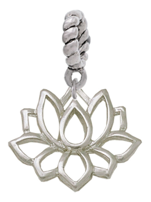 Lotus Outline Rope Charm Bead Dangle
