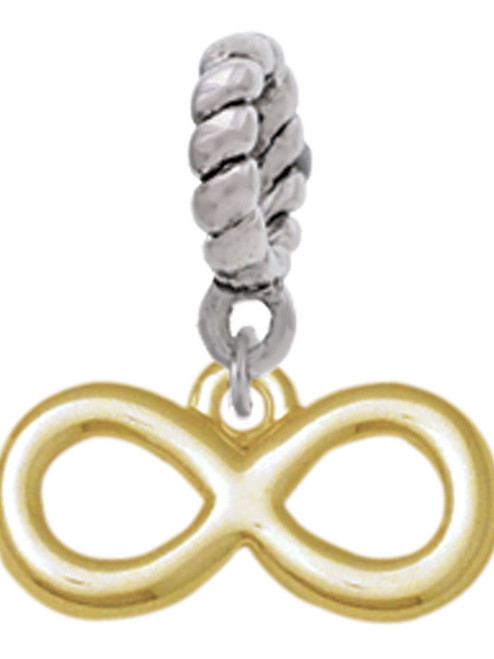 Medium Gold Tone Infinity Sign Rope Charm Bead Dangle