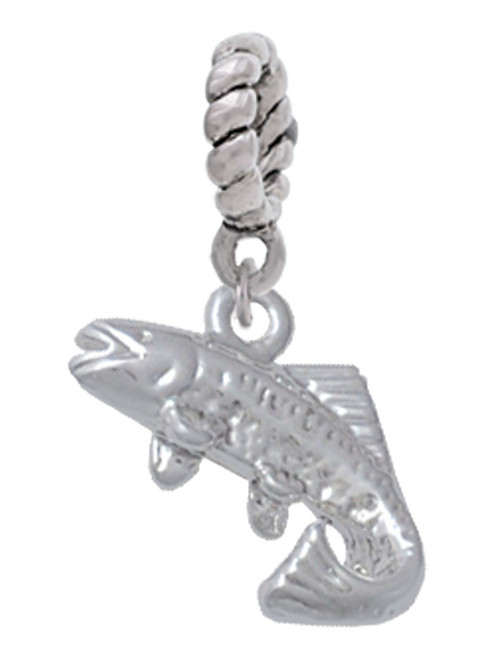 Jumping Trout Rope Charm Bead Dangle
