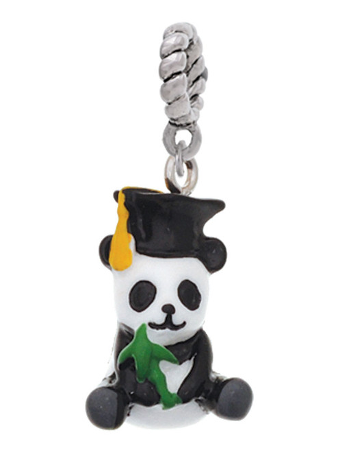 Resin Panda Bear Graduate Rope Charm Bead Dangle