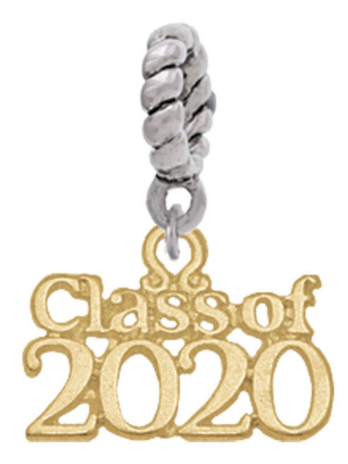 Gold Tone Class of 2020 Rope Charm Bead Dangle