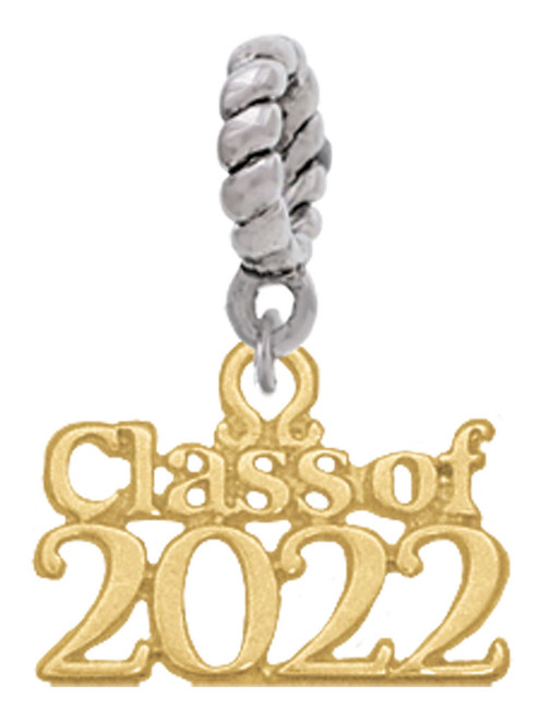 Gold Tone Class of 2022 Rope Charm Bead Dangle