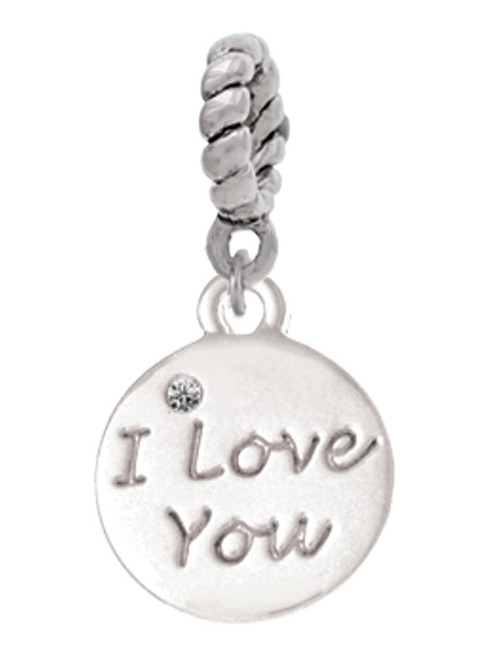 I Love You Disc Rope Charm Bead Dangle