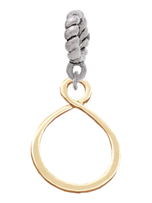 Gold Tone Infinity Loop Rope Charm Bead Dangle