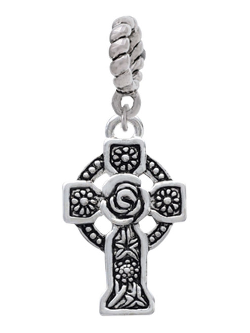 Large Celtic Cross Rope Charm Bead Dangle