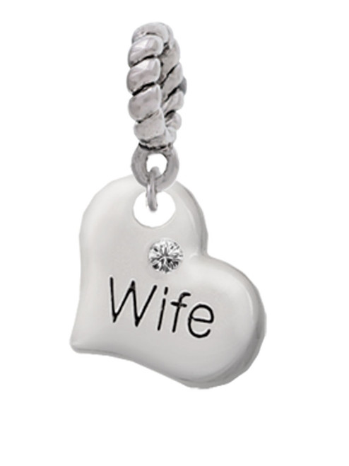 Small Wife Heart Rope Charm Bead Dangle