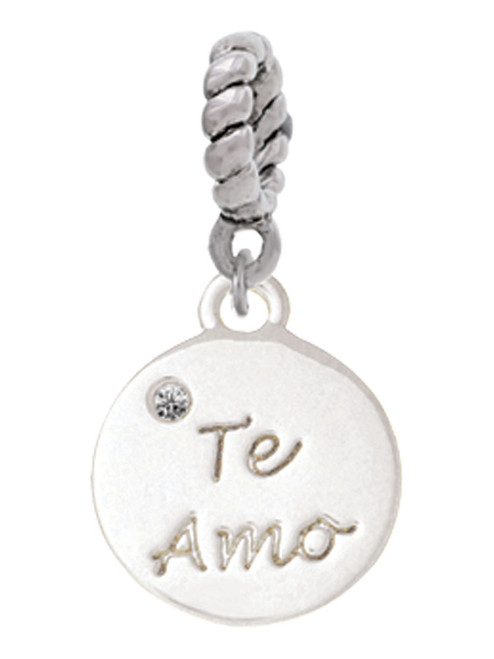 Te Amo Disc Rope Charm Bead Dangle
