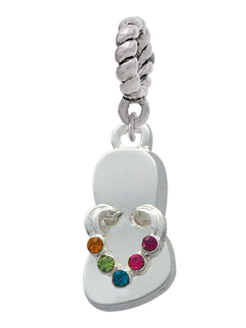 Multicolored Crystal Flip Flop Rope Charm Bead Dangle