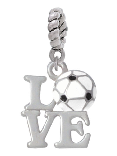 Love with Soccer Ball Rope Charm Bead Dangle