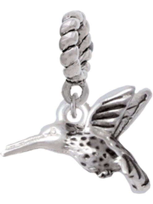 Small 3-D Hummingbird Rope Charm Bead Dangle