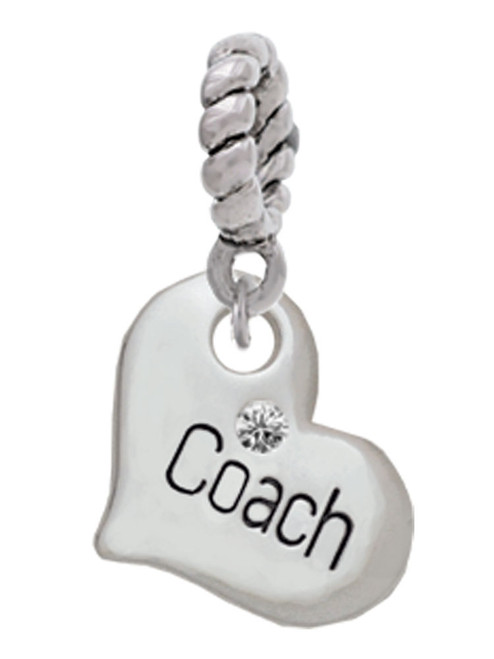 Small ''Coach'' Heart Rope Charm Bead Dangle