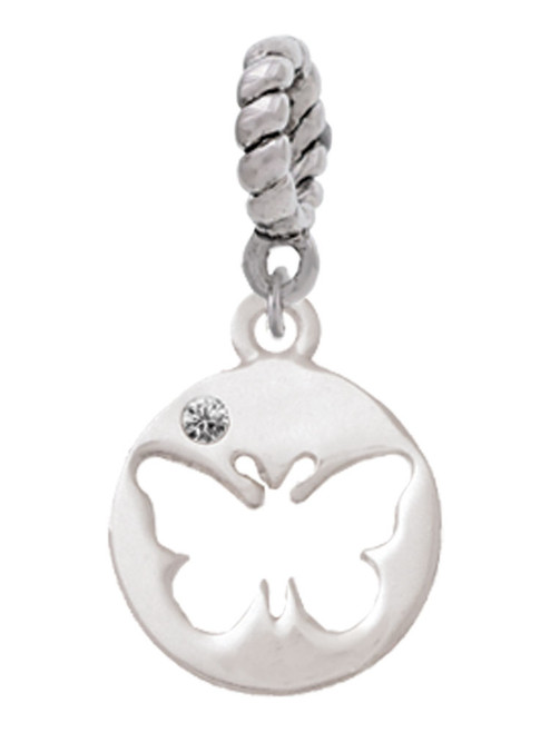 Butterfly Silhouette Rope Charm Bead Dangle