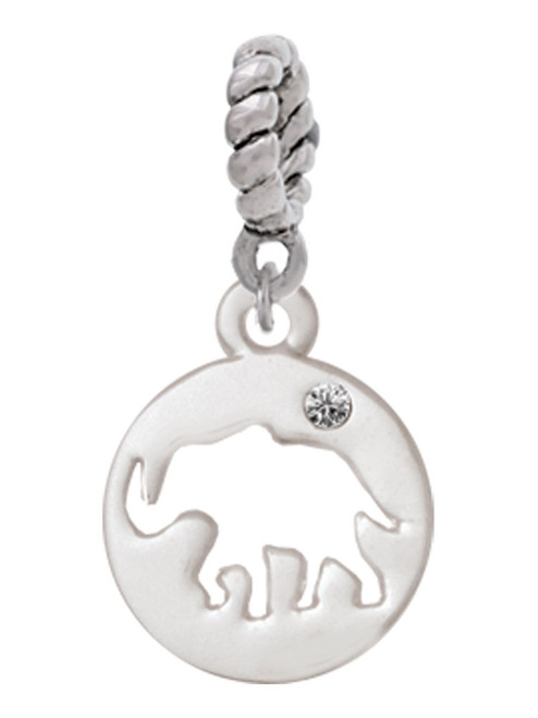 Elephant Silhouette Rope Charm Bead Dangle