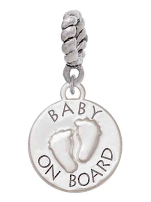Baby on Board with Feet Rope Charm Bead Dangle
