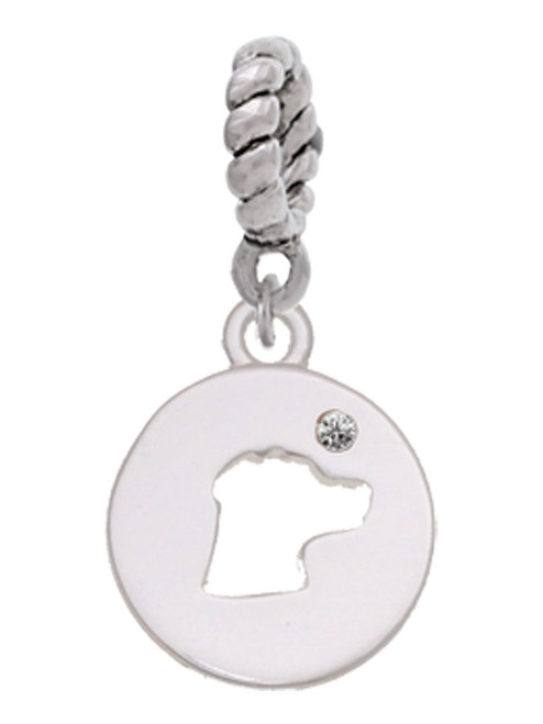 Dog Head Silhouette Rope Charm Bead Dangle