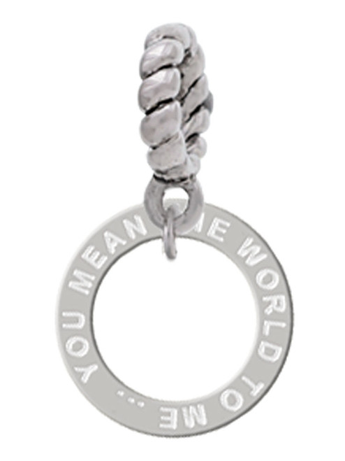 You Mean The World To Me Infinity Ring Rope Charm Bead Dangle