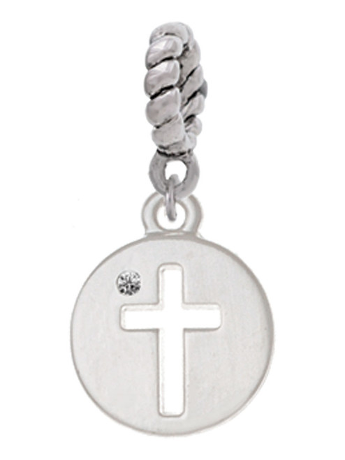 Cross Silhouette Rope Charm Bead Dangle