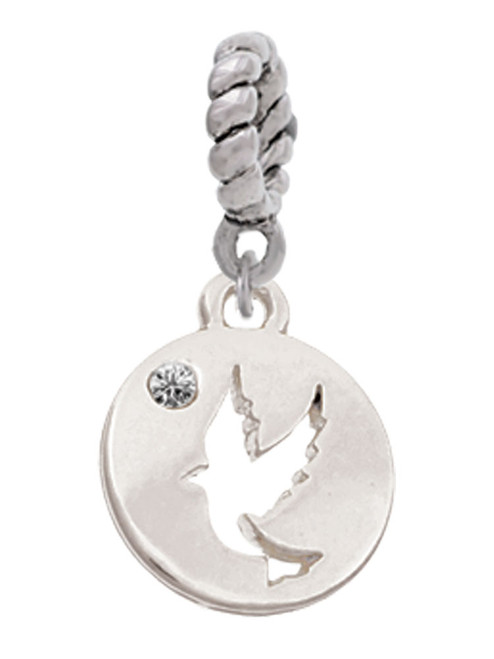Dove Disc Rope Charm Bead Dangle