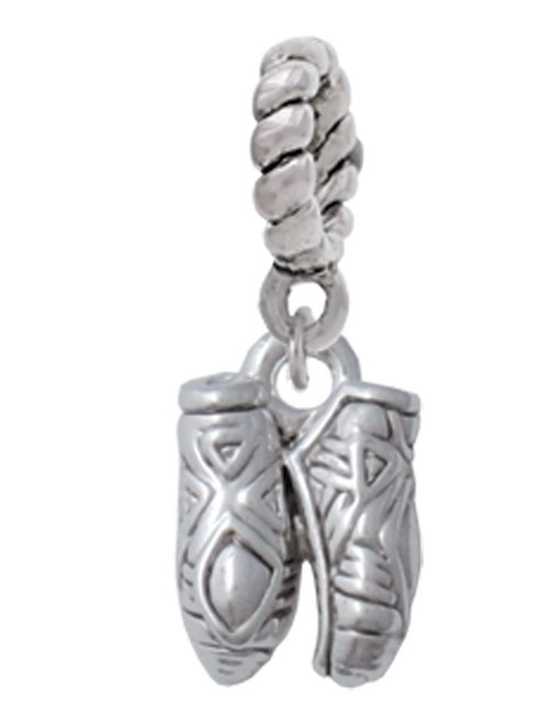 Small Ballet Slippers Rope Charm Bead Dangle
