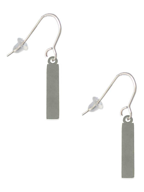 3 Merry Monkeys Stainless Steel Rectangular Blank Tag - French Earrings