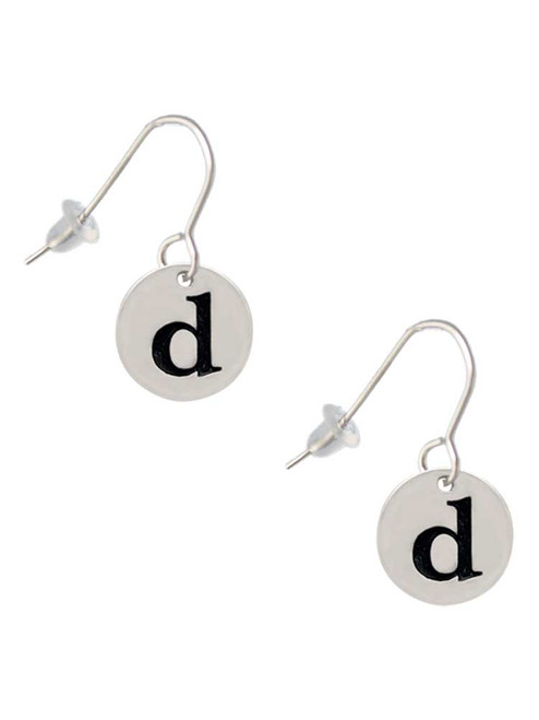 3 Merry Monkeys Silvertone Disc Initial - French Earrings