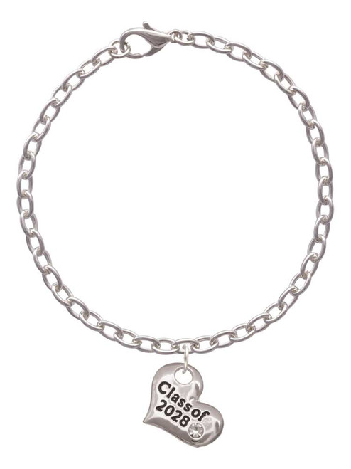 3 Merry Monkeys Silvertone Class of Heart - Charm Bracelet