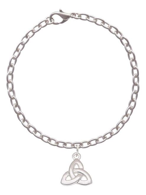 3 Merry Monkeys Silvertone Celtic Trinity Knot - Charm Bracelet