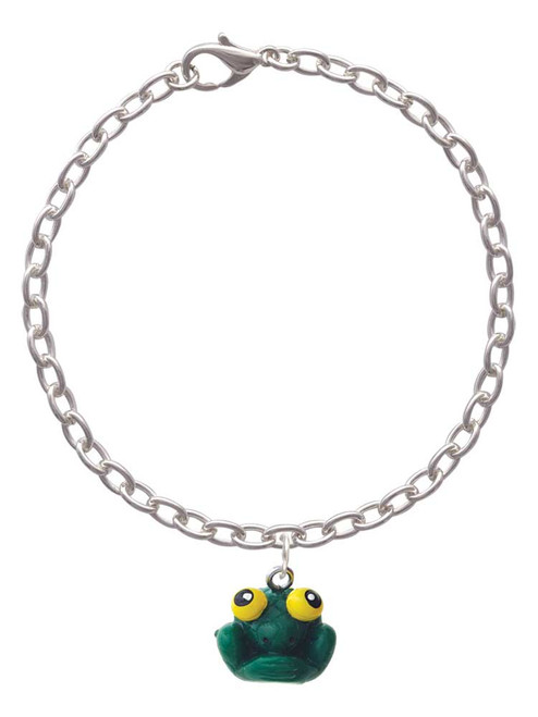 3 Merry Monkeys Resin Big Eyed Frog - Charm Bracelet