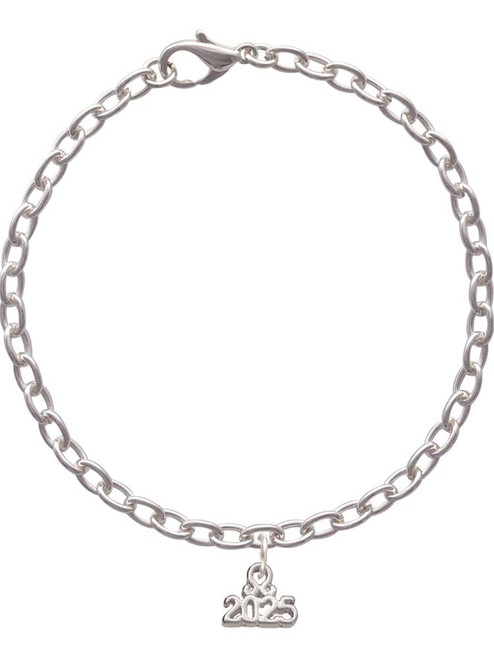 3 Merry Monkeys Silvertone Mini Year 2025 - Charm Bracelet