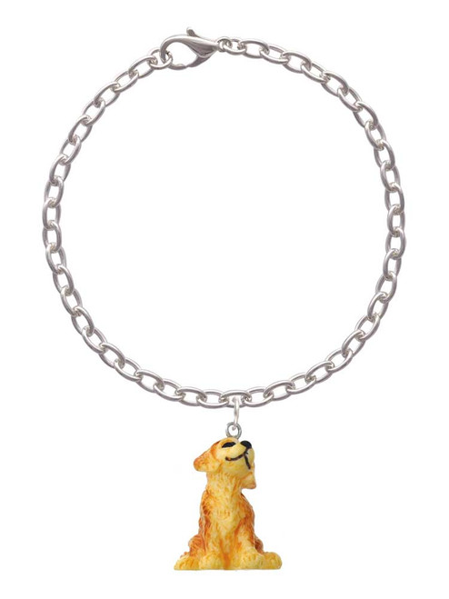 3 Merry Monkeys Resin Sitting Puppy - Charm Bracelet