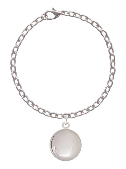 3 Merry Monkeys Silvertone 20mm Round Locket - Charm Bracelet