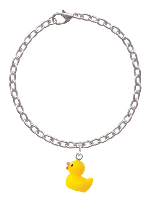 3 Merry Monkeys Resin Yellow Ducky - Charm Bracelet