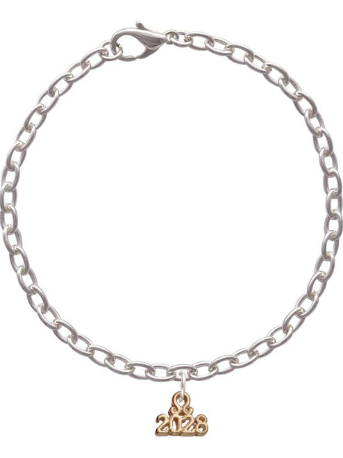 3 Merry Monkeys Goldtone Mini Year 2028 - Charm Bracelet