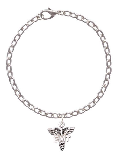 3 Merry Monkeys Silvertone EMT Caduceus - Charm Bracelet