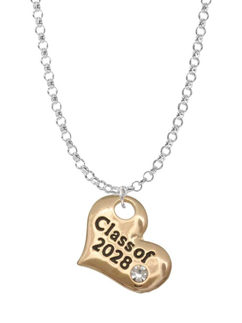 3 Merry Monkeys Goldtone Class of 2028 Heart - Charm Necklace