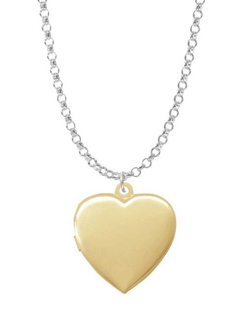 3 Merry Monkeys Goldtone Heart Locket - Charm Necklace