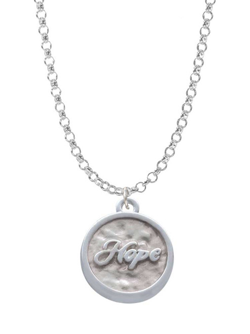 3 Merry Monkeys Silvertone Hope - Round Seal - Charm Necklace