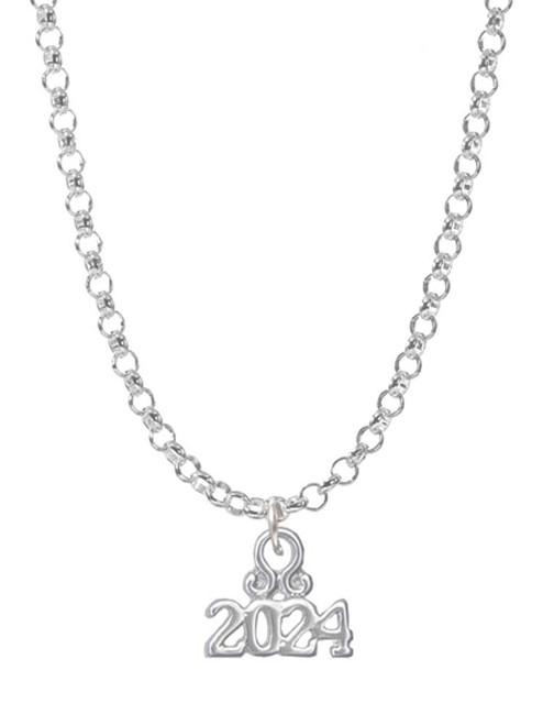 3 Merry Monkeys Silvertone Mini Year - Charm Necklace