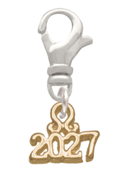 3 Merry Monkeys Goldtone Mini Year 2027 - Clip on Charm