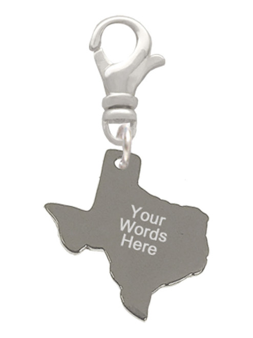 3 Merry Monkeys Stainless Steel Custom Engraved Texas - Clip on Charm