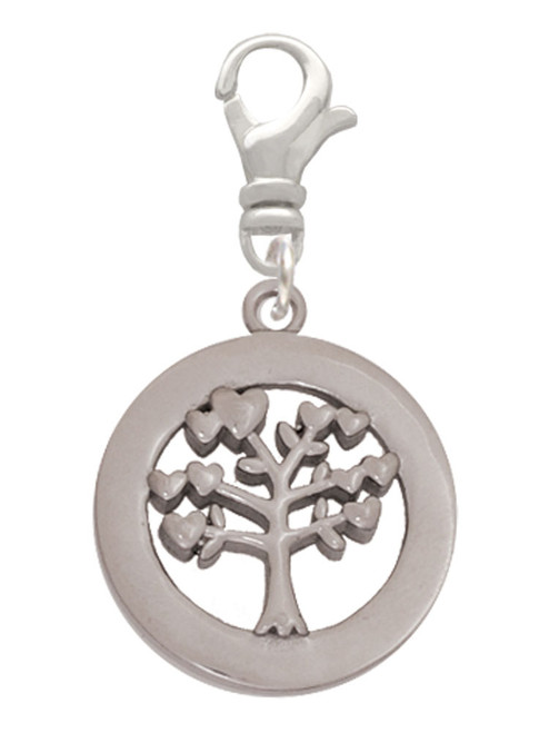 3 Merry Monkeys Stainless Steel Tree of Life in Eternity Circle - Clip on Charm