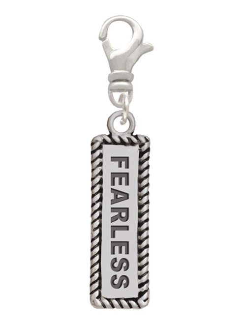 3 Merry Monkeys Silvertone Fearless - Clip on Charm