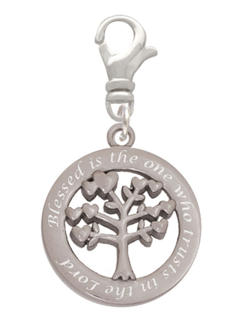 3 Merry Monkeys Stainless Steel Trust in the Lord Tree of Life - Clip on Charm
