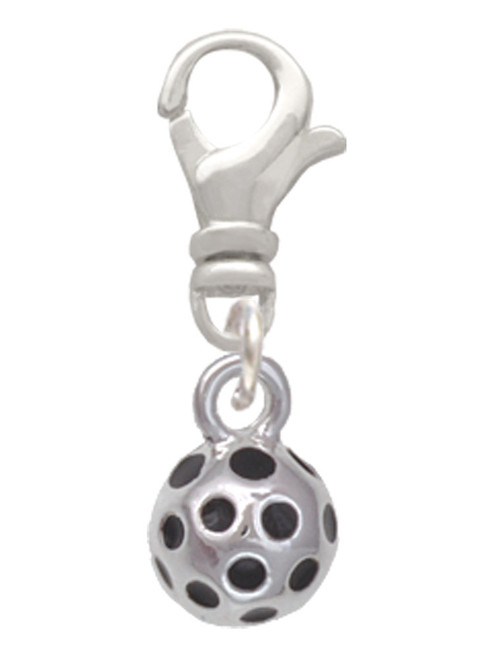 3 Merry Monkeys Silvertone 3-D Pickleball Clip on Charm