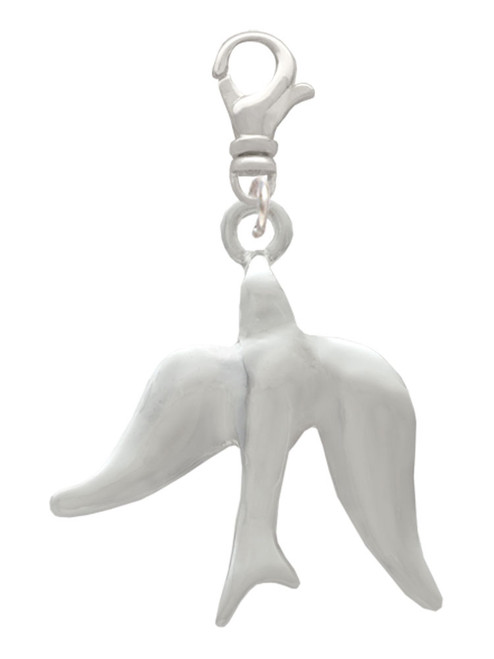 3 Merry Monkeys Silvertone 3-D Dove - Clip on Charm