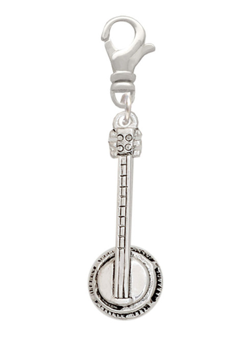 3 Merry Monkeys Silvertone 3-D Banjo - Clip on Charm