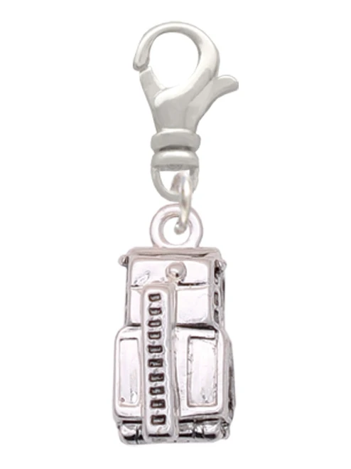 3 Merry Monkeys Silvertone 3-D Fire Engine - Clip on Charm