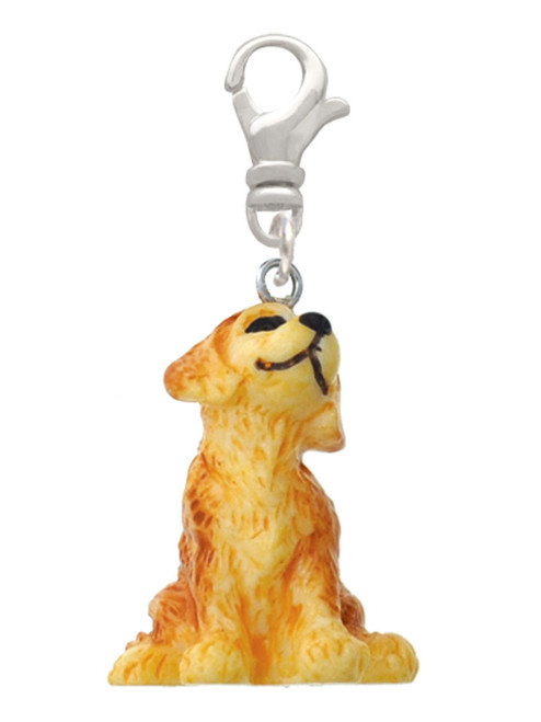 3 Merry Monkeys Resin Sitting Puppy - Clip on Charm
